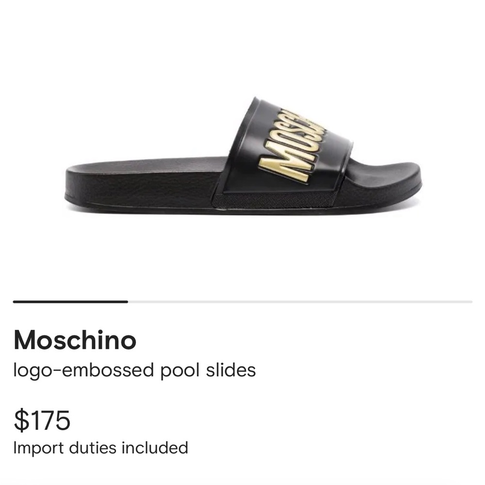 MOSCHINO Logo Embossed Pool Slide Sandals - Picture 2 of 7